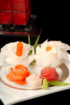 Platter Of Fresh Salmon And Tuna Sashimi Stock Photos Platter Of Fresh Salmon And Tuna Sashimi Stock Photos
