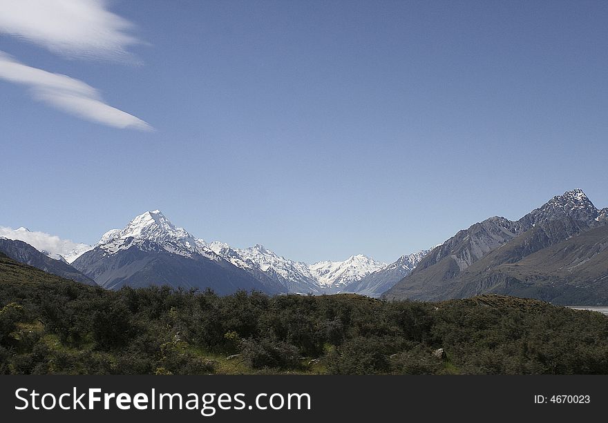 Aoriki/Mt Cook, South Island, New Zealand,. New Zealands Highest Mountain. Tourist destination