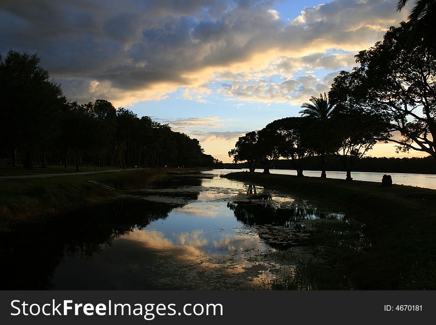 Sunset at Taylor Park in Largo Florida. Sunset at Taylor Park in Largo Florida