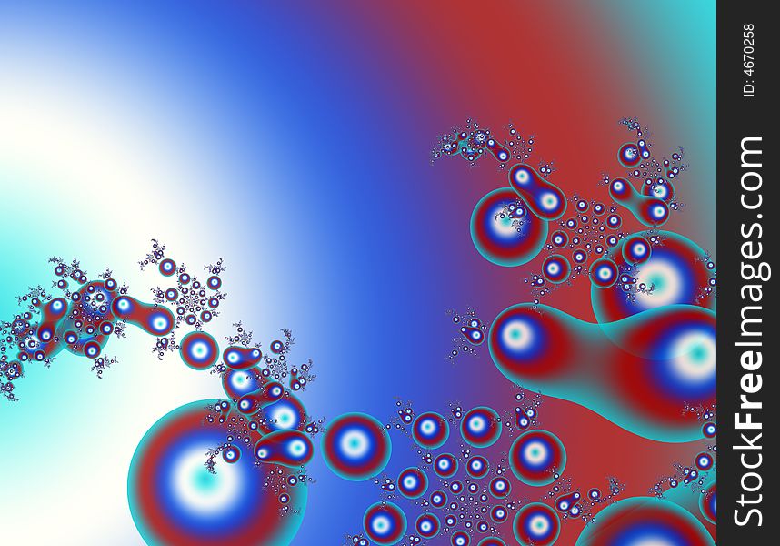 An awesome fractal background made up of dots, bubble shapes and wide sweepis of color. An awesome fractal background made up of dots, bubble shapes and wide sweepis of color.