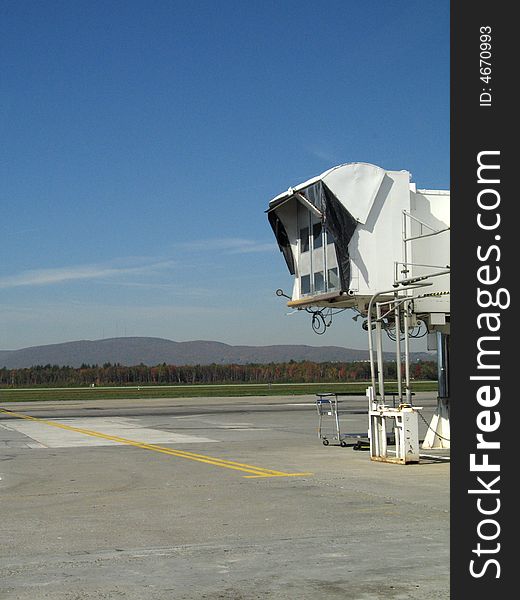 Empty airplane gate at an airport