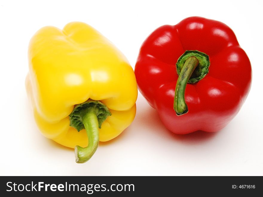 Pepper a vegetable is isolated in white