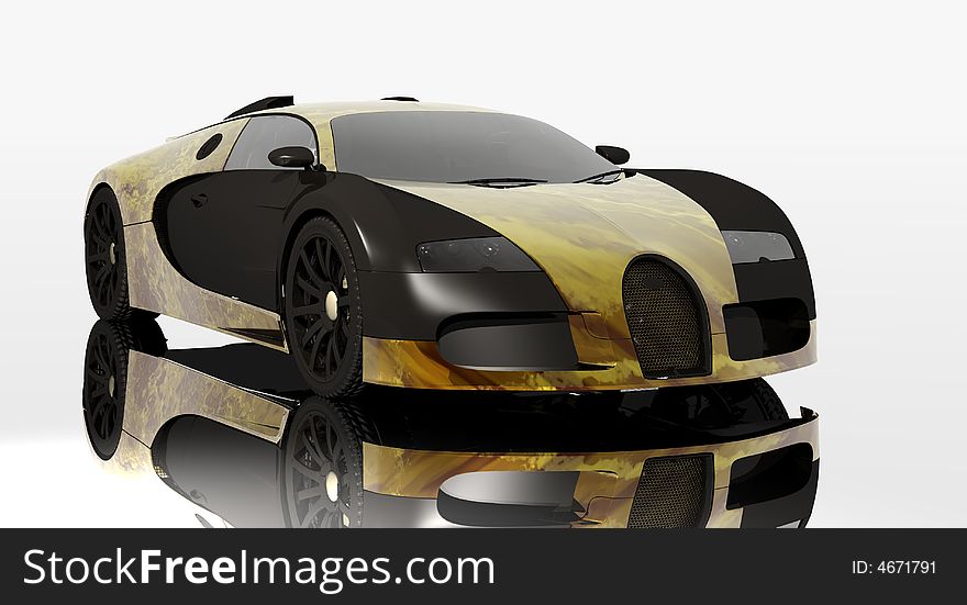 Digital render of sports car