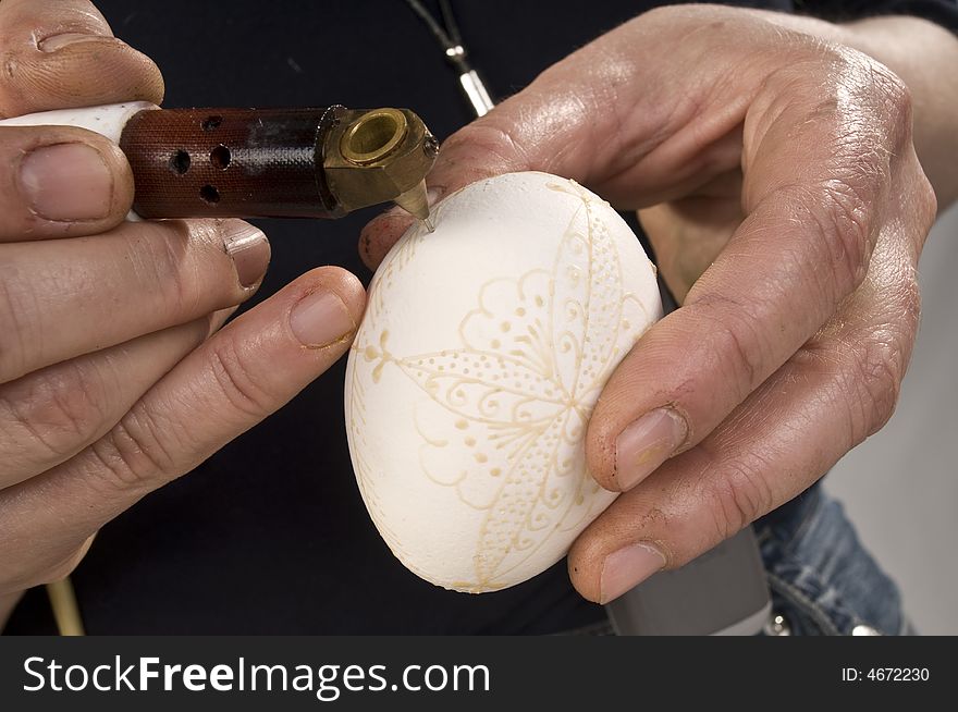 Painted eggs are decorated by various techniques before Easter. Painted eggs are decorated by various techniques before Easter.