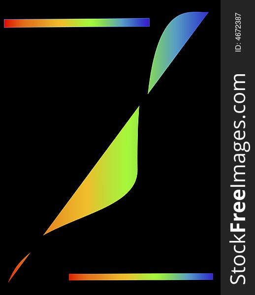 Black background with colorful curves and bars