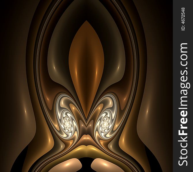 Abstract fractal image resembling a deco plastic sculpture