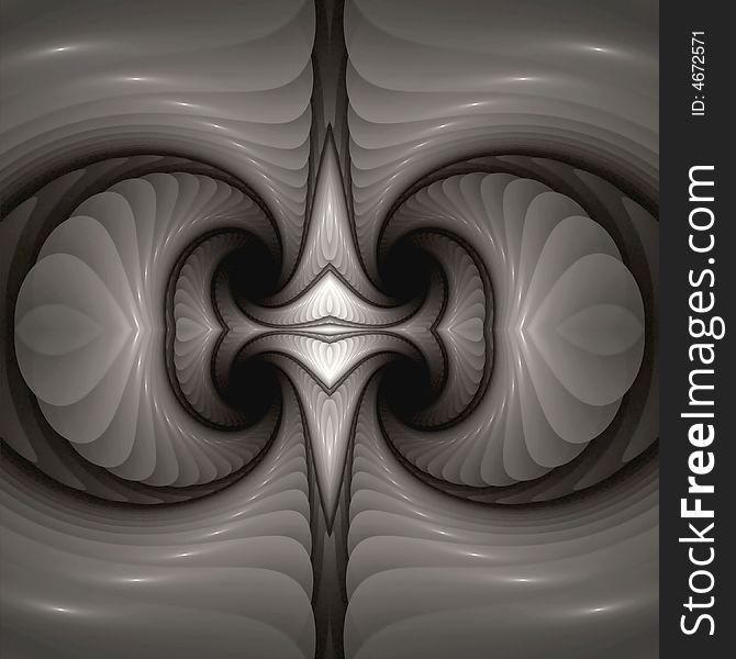 Abstract fractal image resembling an ivory amulet