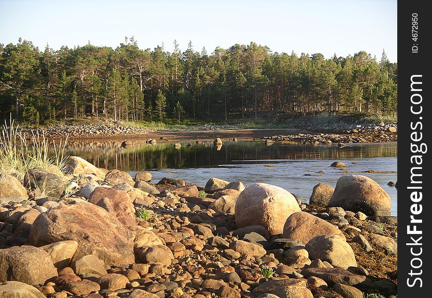 Stones at the White sea coast