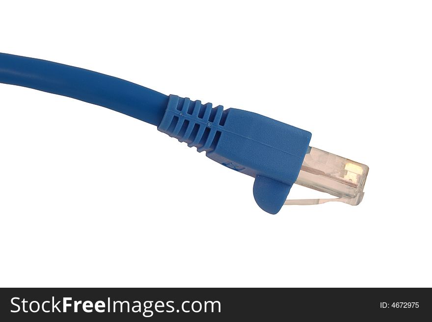 A Isolated Cat5 cable on white
