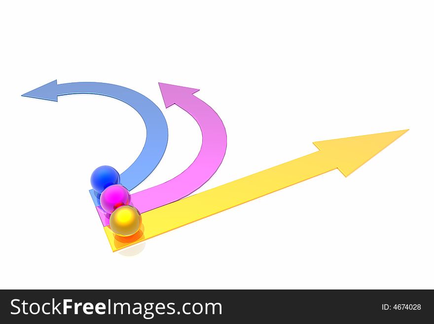 Colorful arrows isolated in white background