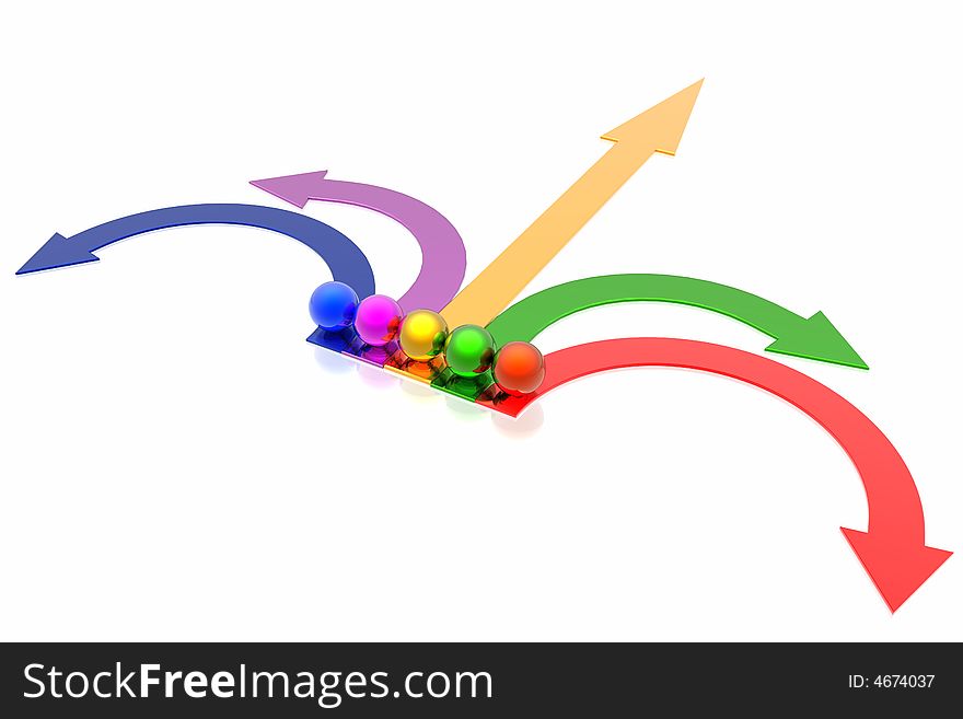 Colorful arrows isolated in white background