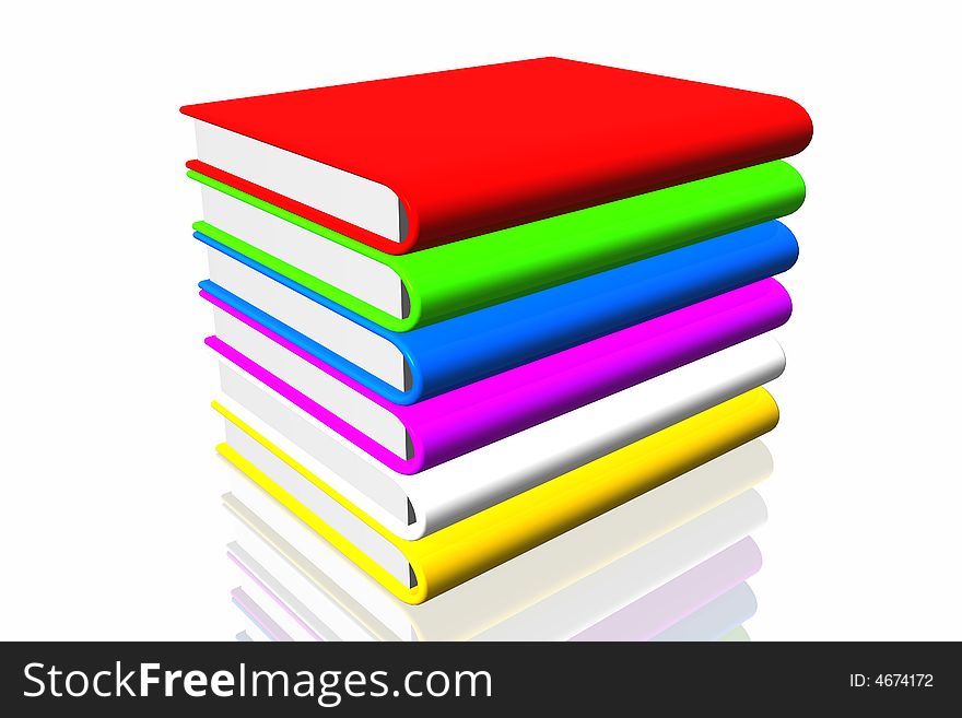 Books isolated in white background