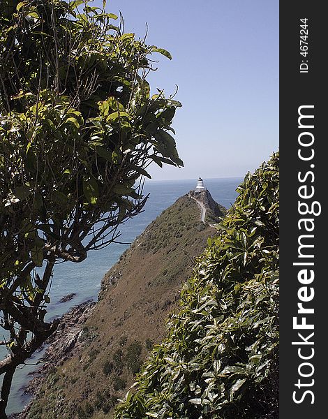 Lighthouse on Nugget point,South Island New Zealand. Lighthouse on Nugget point,South Island New Zealand