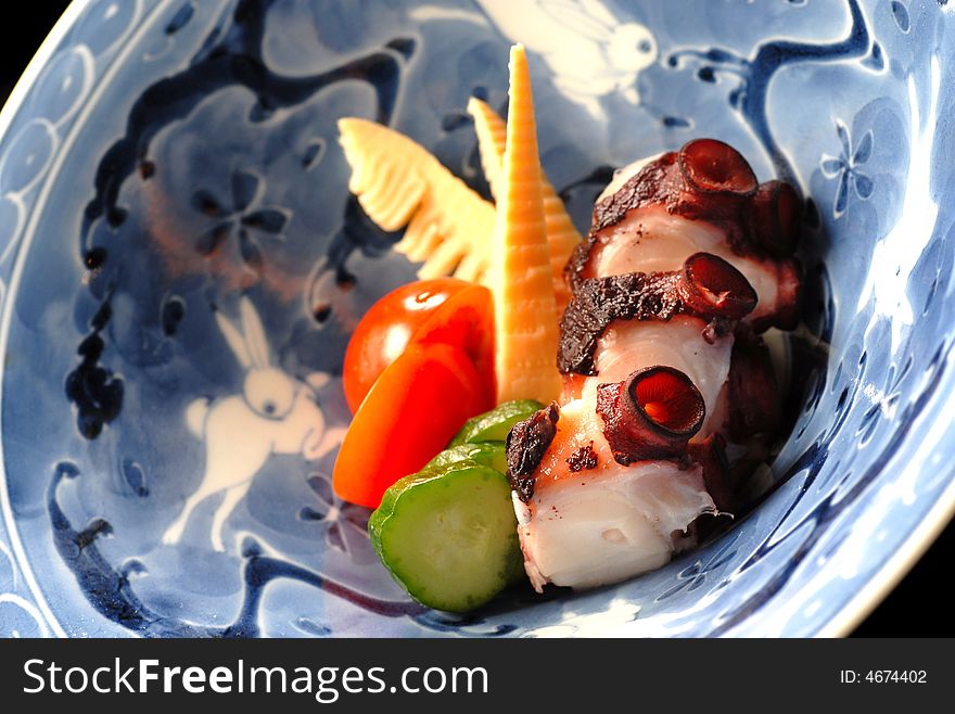 Grilled octopus appetizer salad