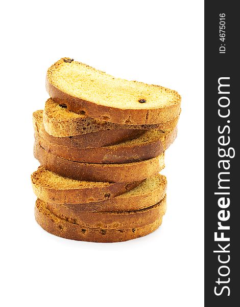 Isolated photo of several crispy and tasty crackers. Isolated photo of several crispy and tasty crackers