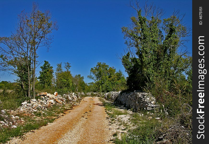 Rural road on Istra (Croatia). Rural road on Istra (Croatia)