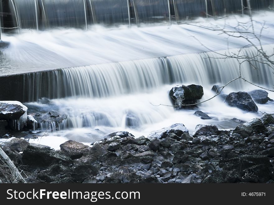 Smooth waterfall with a blur