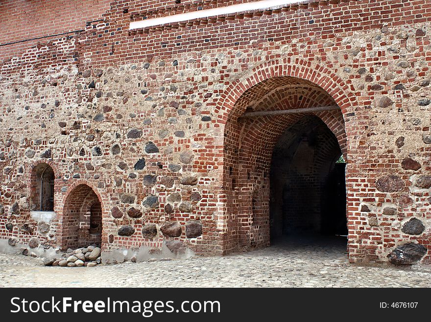 Entrance to the Mir Castle in Belarus. Entrance to the Mir Castle in Belarus