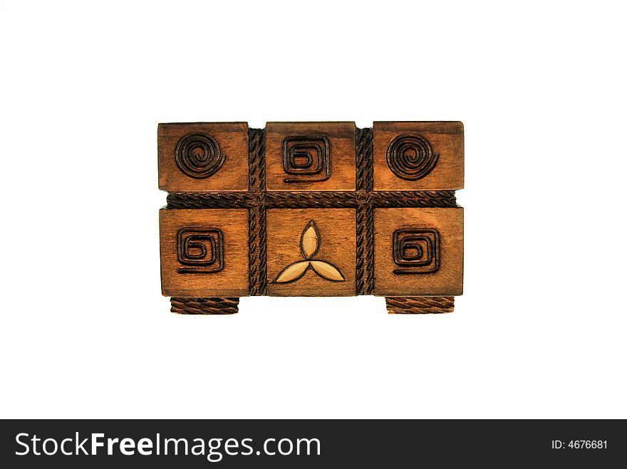 Old Treasure Chest on white background