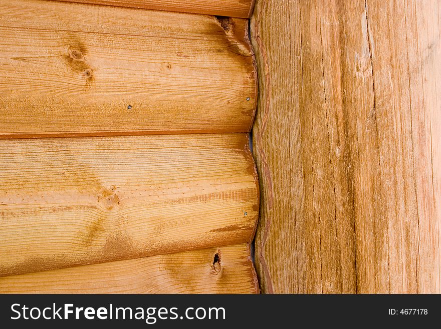 Logs that have been partially stripped. Logs that have been partially stripped