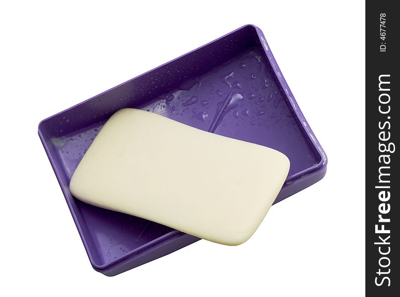 Children's soap on a white background. Photo.