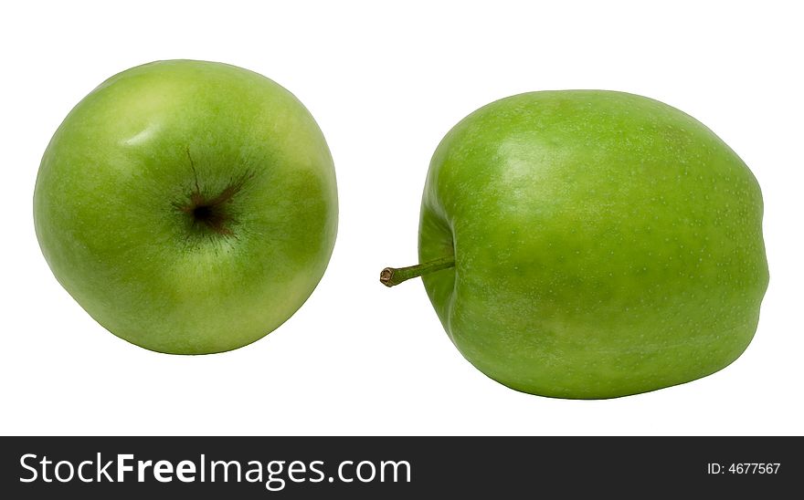 Green Apple On A White Background.