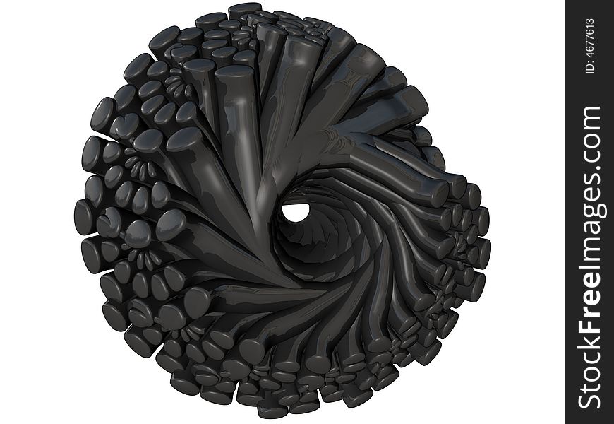 3D rendered abstract of a collection of black tubes. 3D rendered abstract of a collection of black tubes.