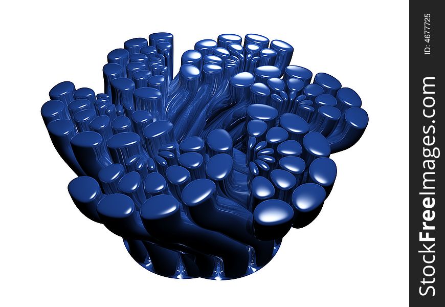 3D rendered abstract of a collection of blue tubes. 3D rendered abstract of a collection of blue tubes.