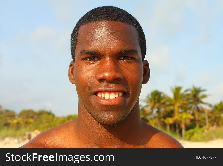 Headshot of a young african american male. Headshot of a young african american male