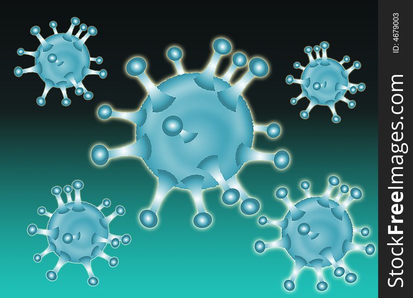 Illustration of a Virus on white background isolated on white. Illustration of a Virus on white background isolated on white