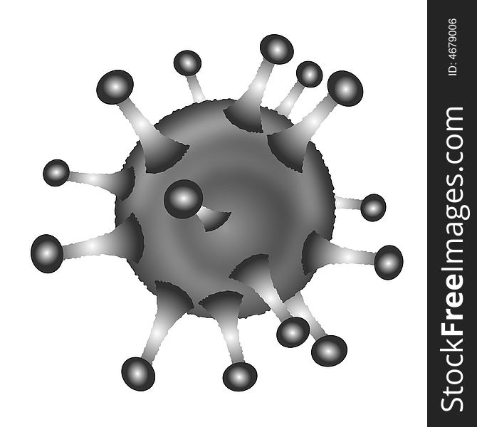 Illustration of a Virus on white background isolated on white
