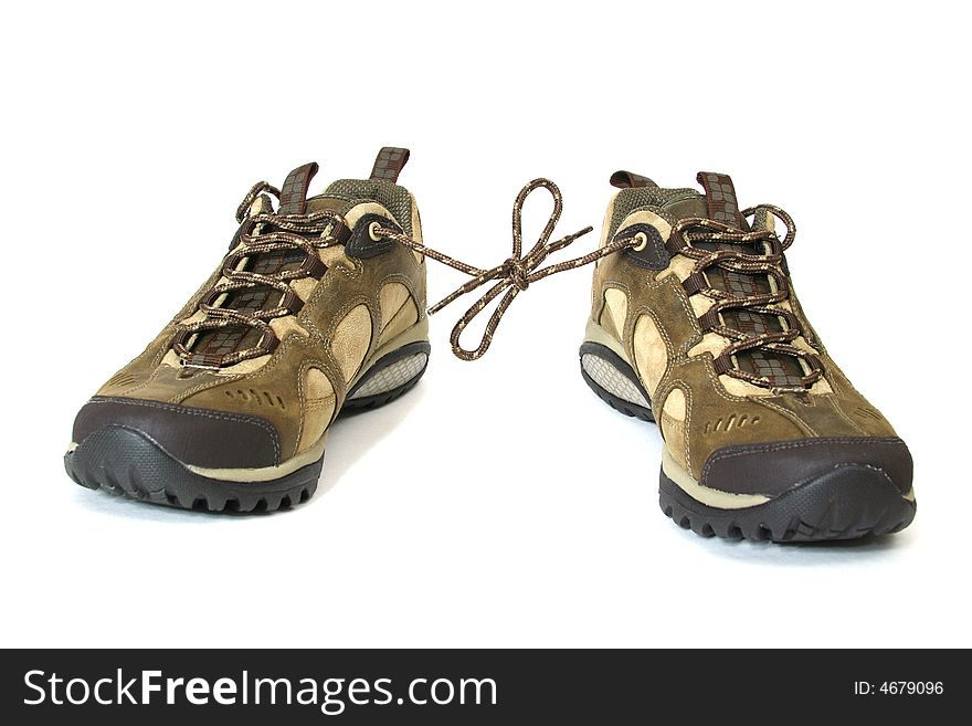 Hiking boots isolated on white background