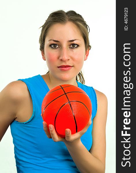 Lady with small red ball