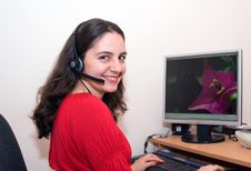 Pretty Girl Very Happy On Computer Stock Photography Pretty Girl Very Happy On Computer Stock Photography