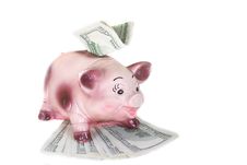 Piggy Bank Over White Stock Photo
