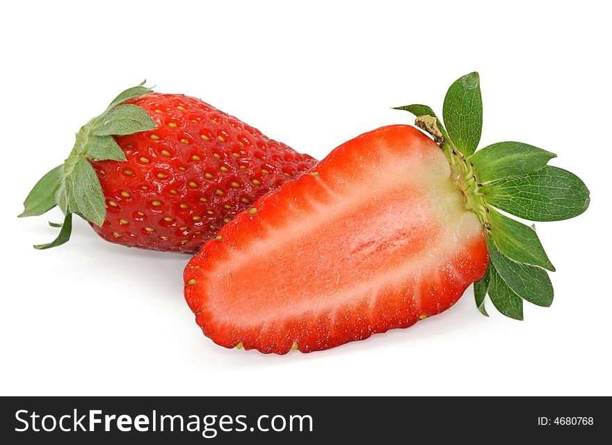 Strawberries isolated on white background