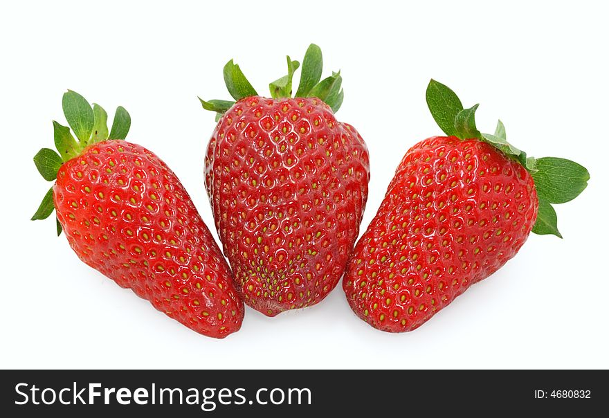 Strawberries isolated on white background