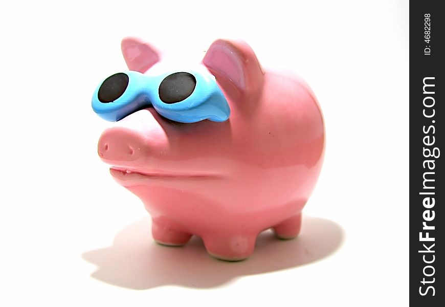A piggy bank isolated on a white background.