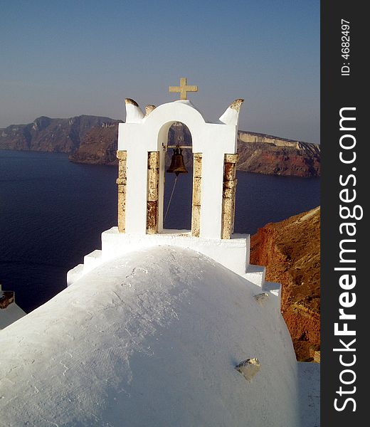 Beautiful bell tower of Santorini - Greece. Beautiful bell tower of Santorini - Greece