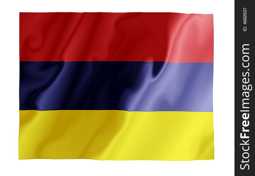 Fluttering image of the Armenian national flag. Fluttering image of the Armenian national flag