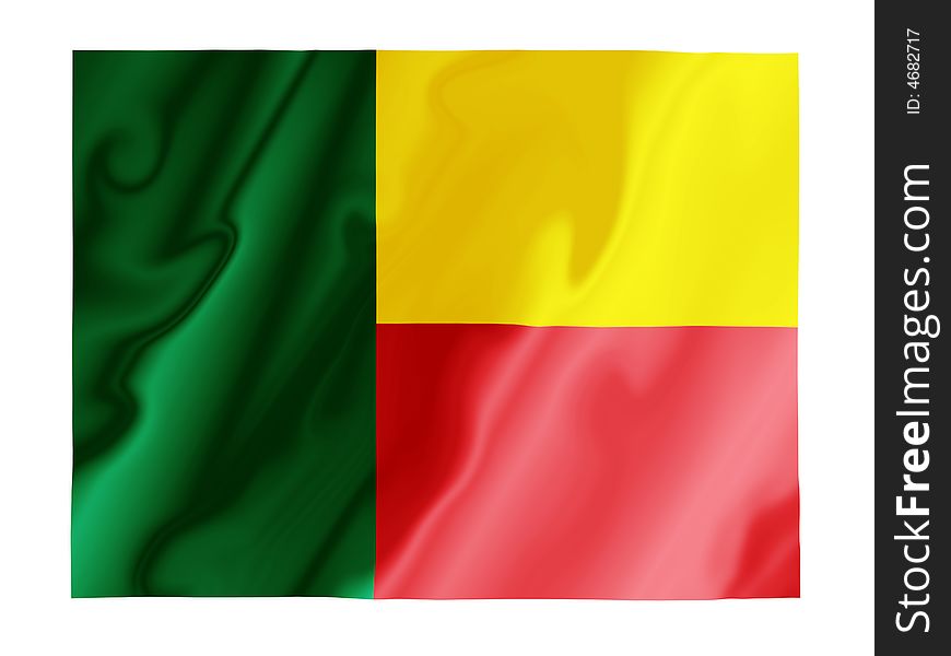 Fluttering image of the Benin national flag. Fluttering image of the Benin national flag