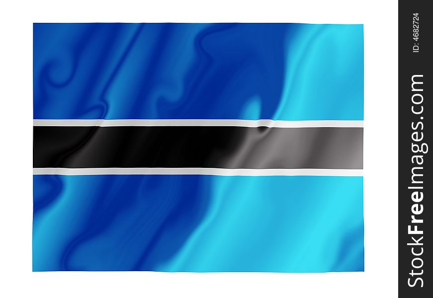 Fluttering image of the Botswana national flag. Fluttering image of the Botswana national flag