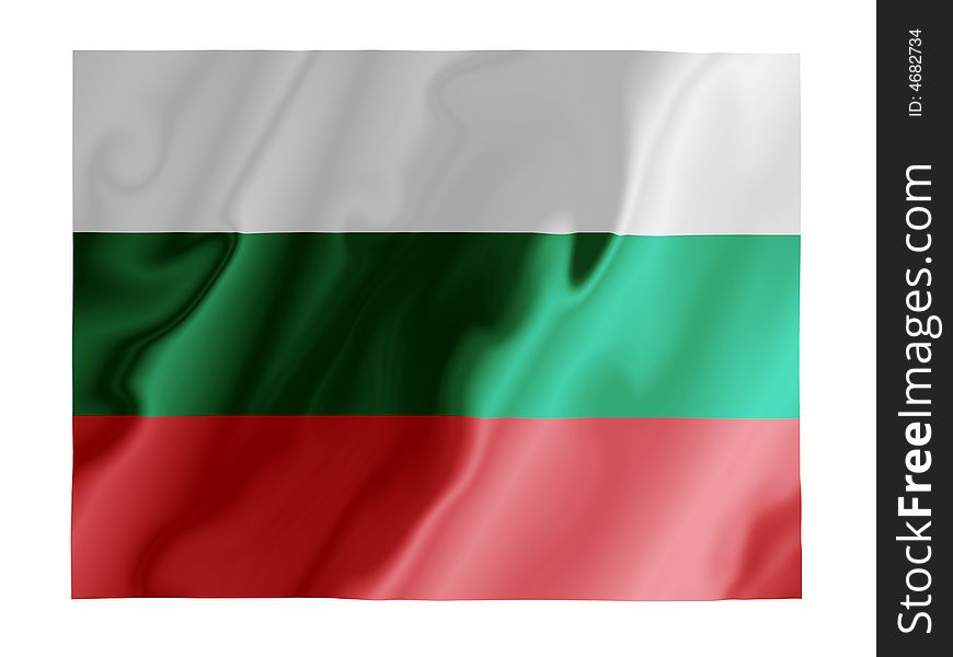 Fluttering image of the Bulgarian regional flag. Fluttering image of the Bulgarian regional flag
