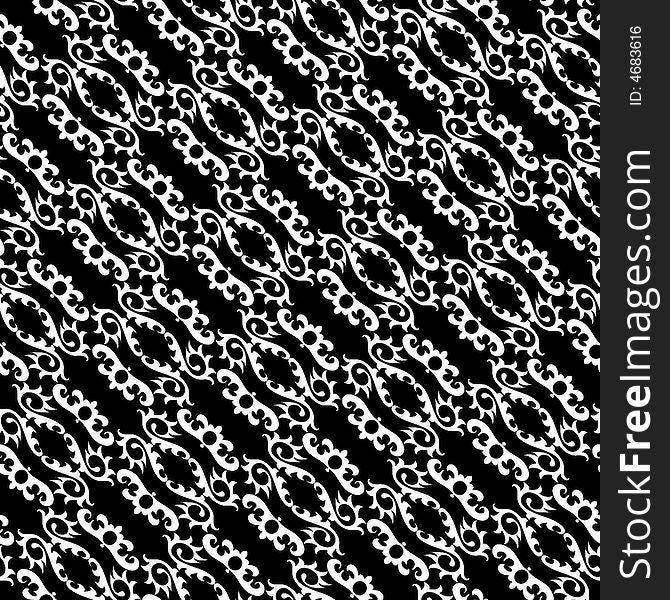 Seamless black ornament vector pattern. Seamless black ornament vector pattern