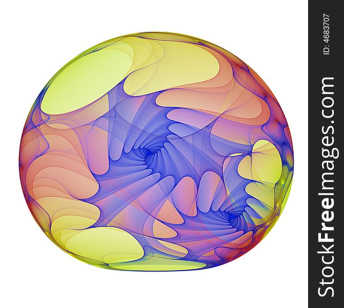 Abstract fractal image resembling a milifiori paperweight