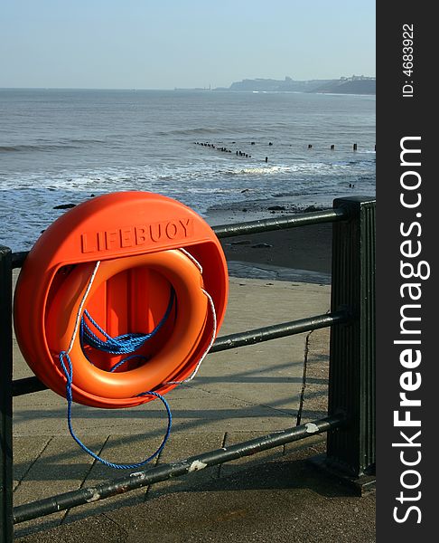 Lifebelt on Yorkshire Coast ready if required