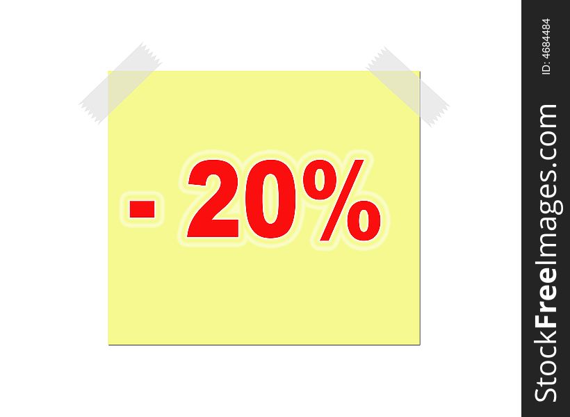 Announcement note with 20 per cent discount