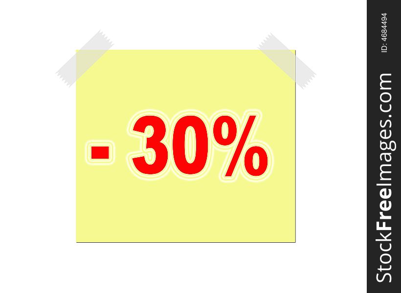 Announcement note with 30 per cent discount