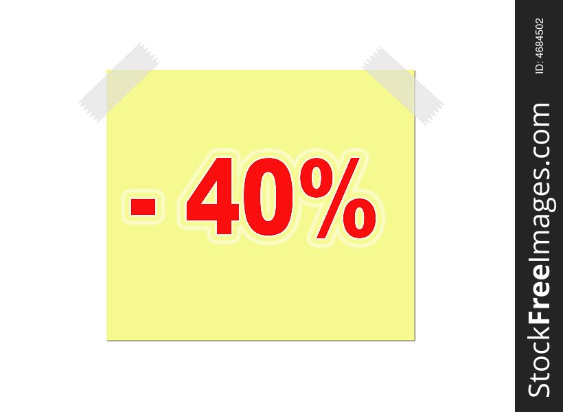 Announcement note with 40 per cent discount