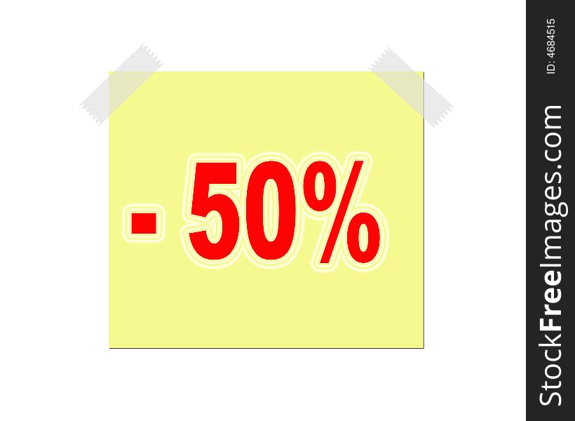 Announcement note with 50 per cent discount